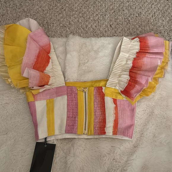 Aje World Imagination Frill Sleeve Top - Picture 2 of 3